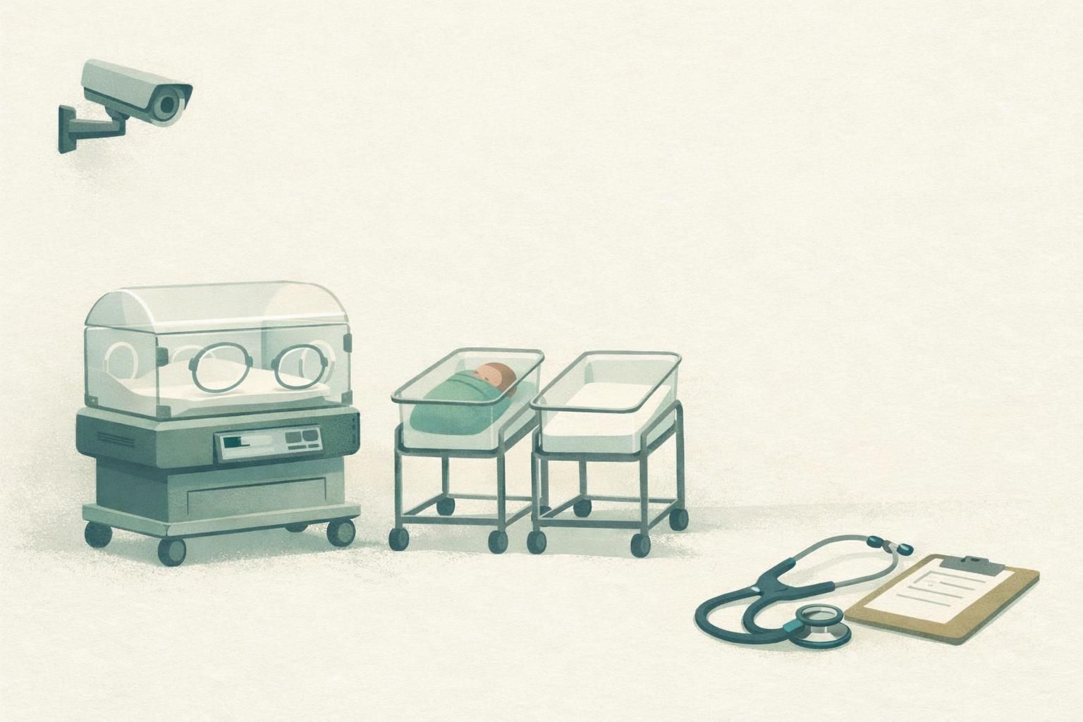 AI-generated conceptual illustration: Hospital failures left infants unprotected from Letby