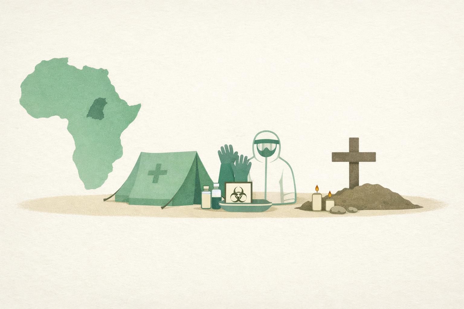 AI-generated conceptual illustration: Congo Ebola outbreak reaches 7,258 confirmed cases