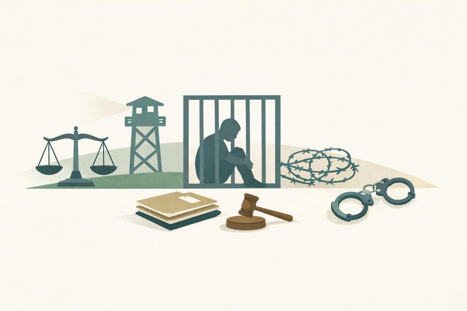 AI-generated conceptual illustration: Belarus justice system coordinated repression, UN finds