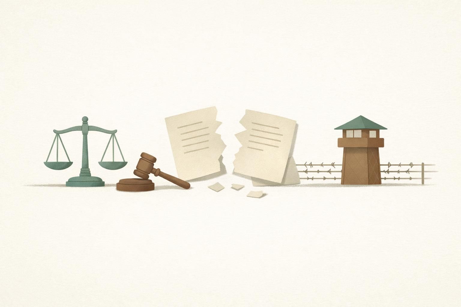 AI-generated conceptual illustration: Syria nullifies Assad-era terrorism court rulings