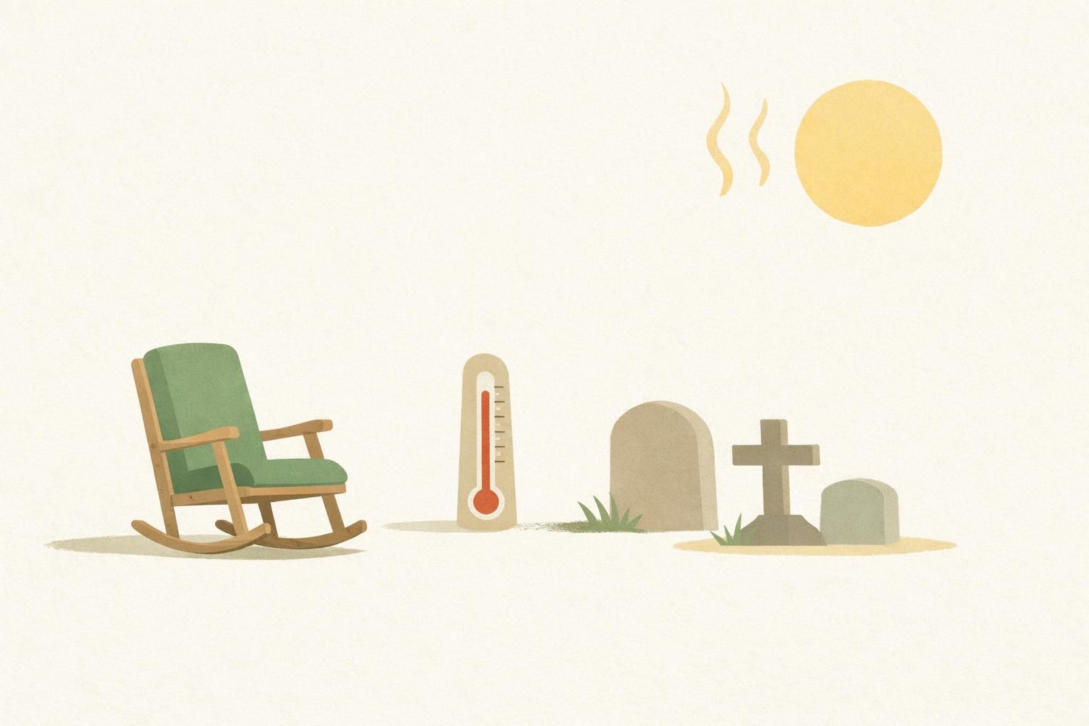 AI-generated conceptual illustration: France estimates nearly 8,000 heatwave excess deaths