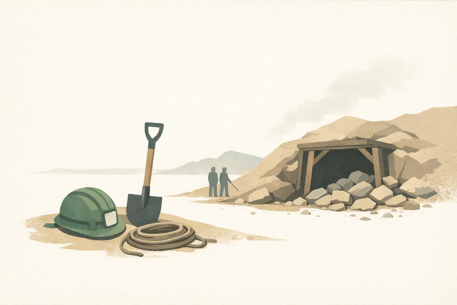 AI-generated conceptual illustration: Sudan mine collapse death toll reaches 82