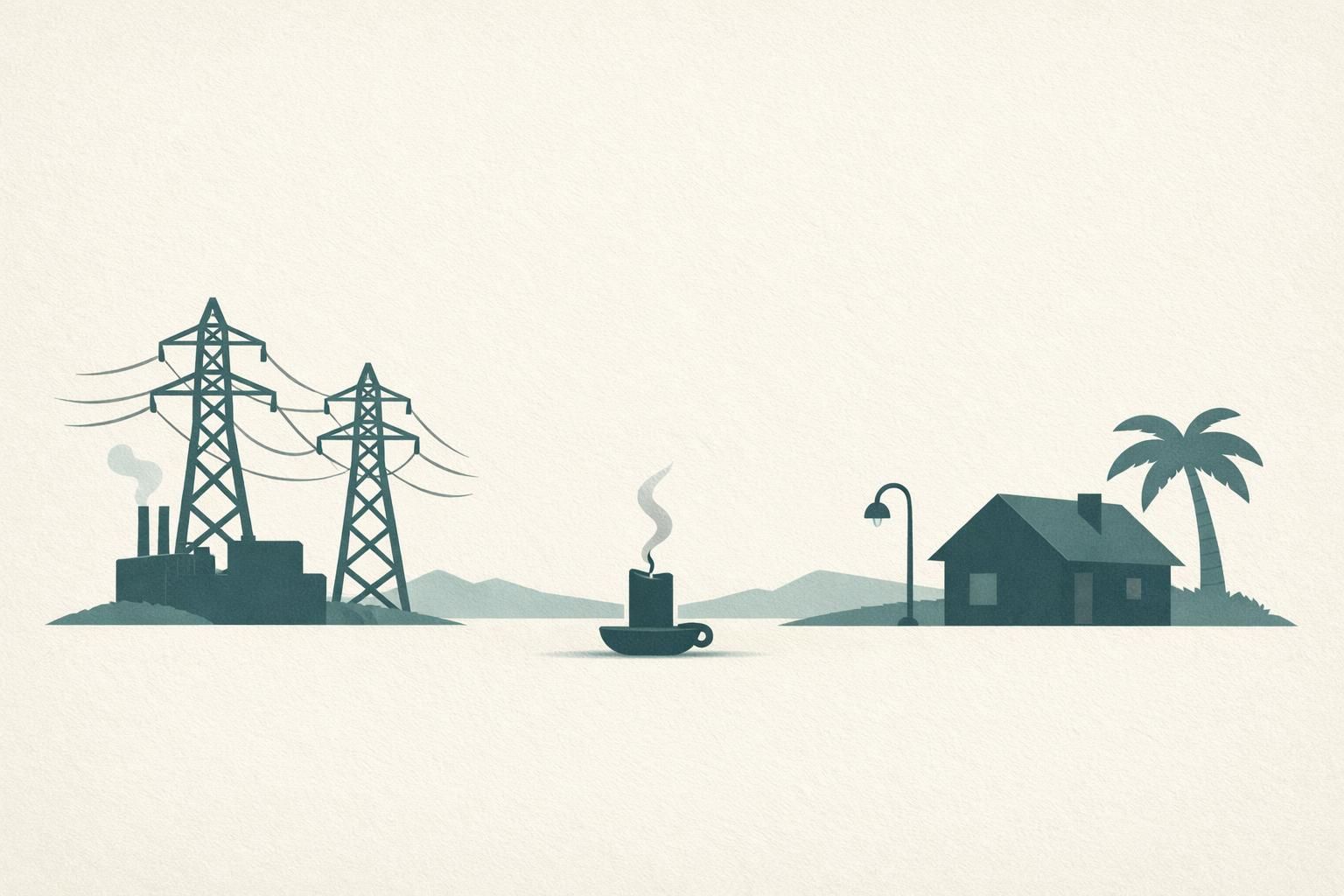AI-generated conceptual illustration: Cuba’s electrical grid collapses nationwide
