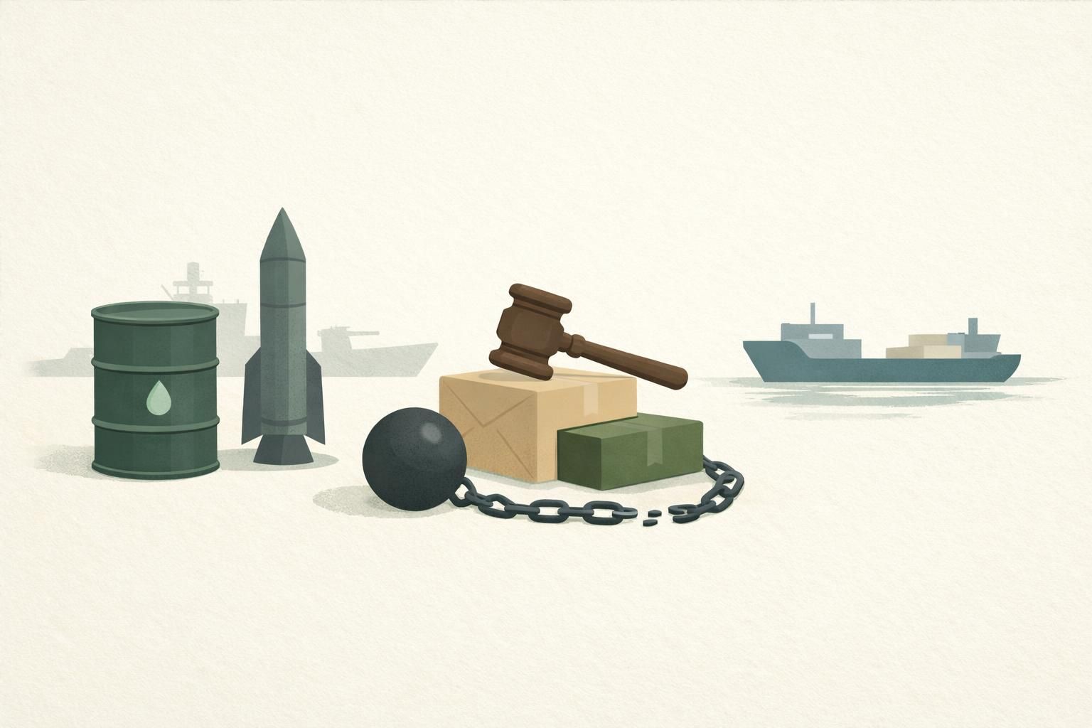 AI-generated conceptual illustration: US expands sanctions on Russia and Iran