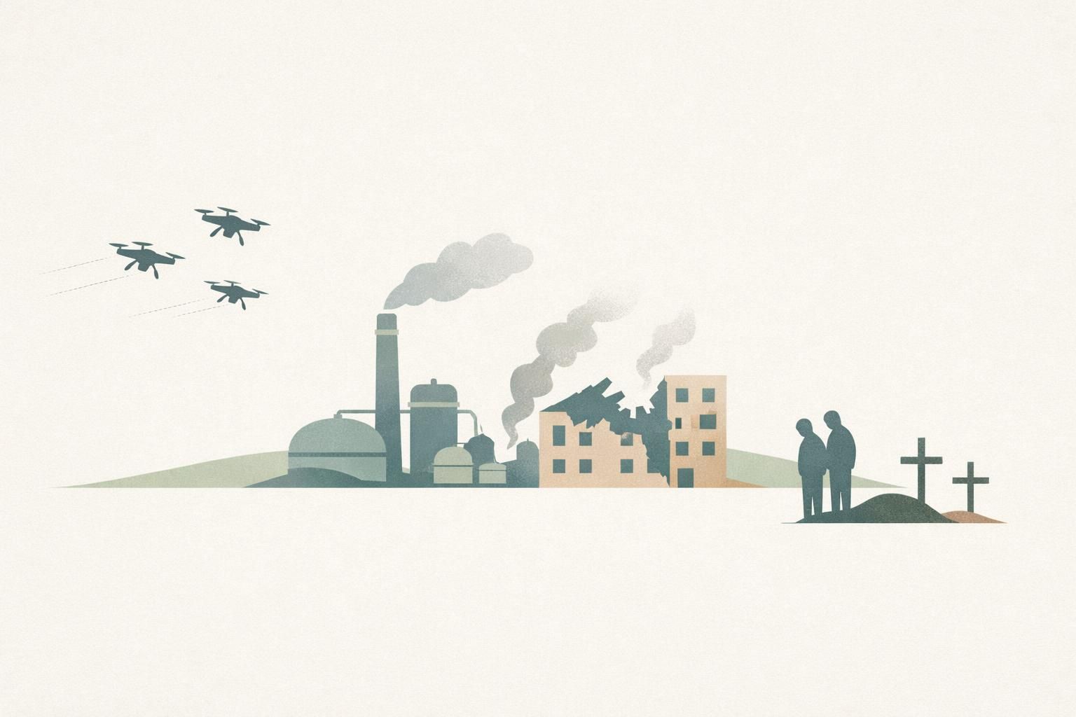 AI-generated conceptual illustration: Ukraine launches vast drone attack across Russia