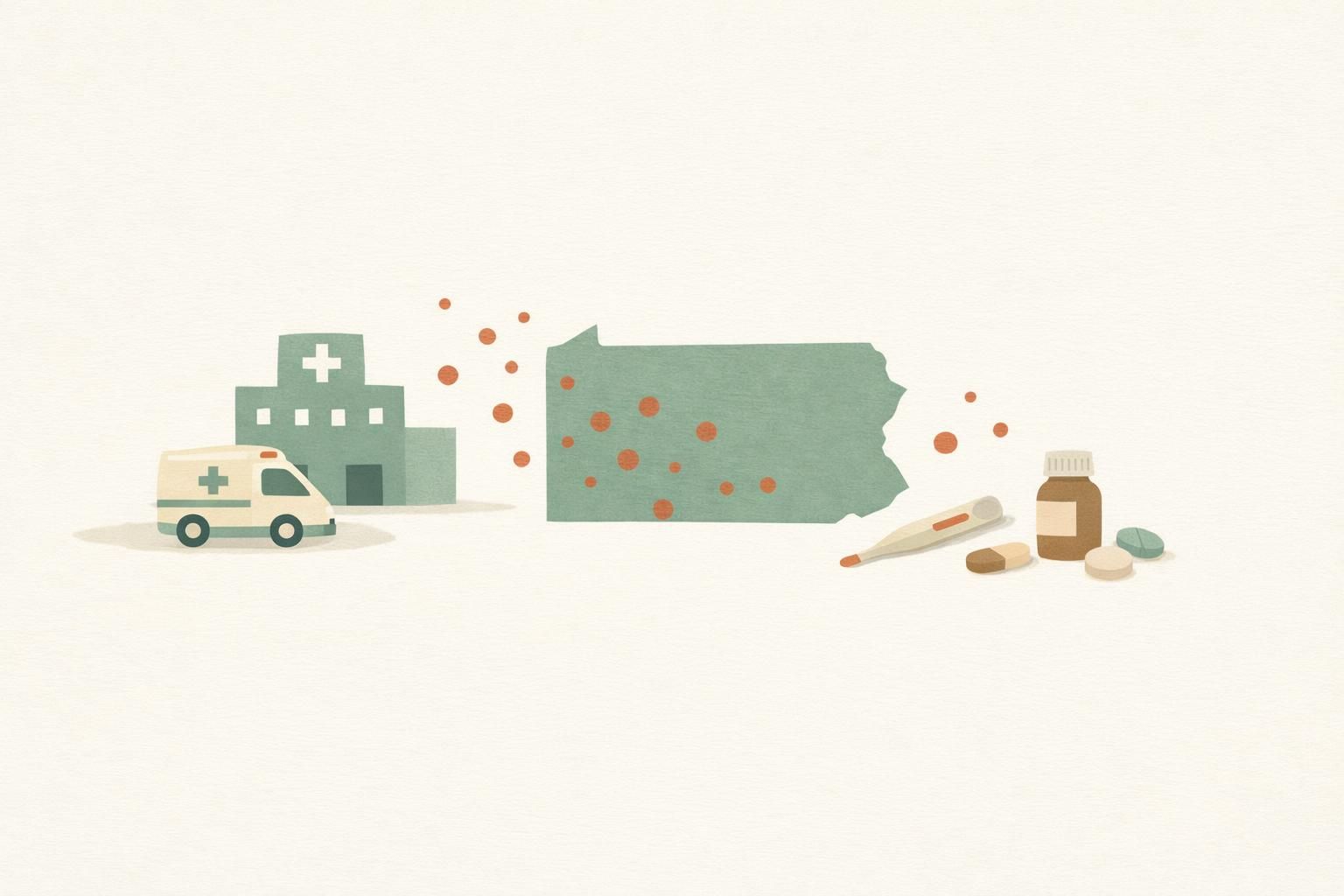 AI-generated conceptual illustration: Pennsylvania measles outbreak reaches 792 cases