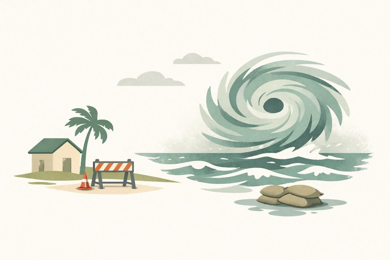 AI-generated conceptual illustration: Hurricane Polo reaches Category 5