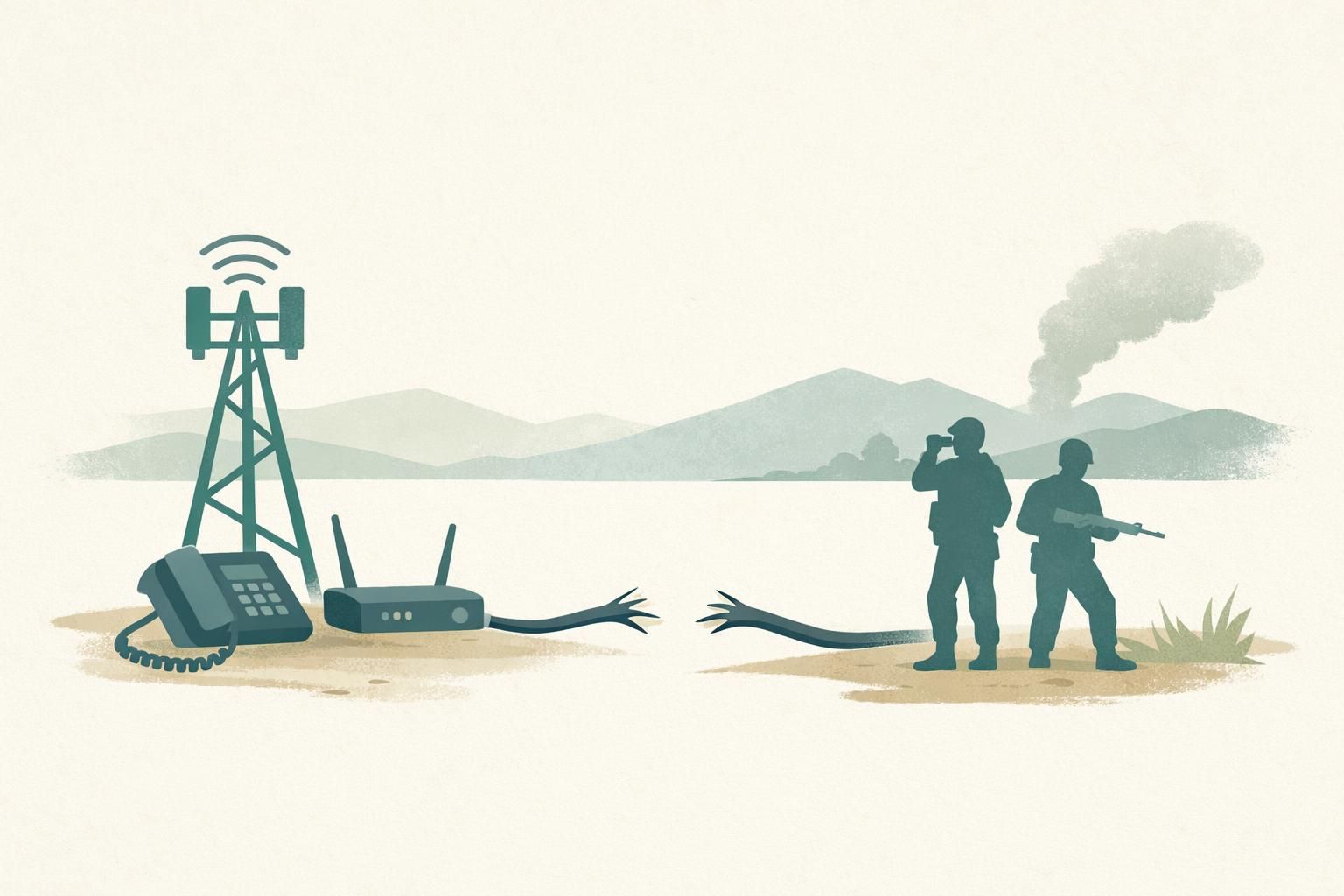 AI-generated conceptual illustration: Tigray communications cut amid renewed fighting