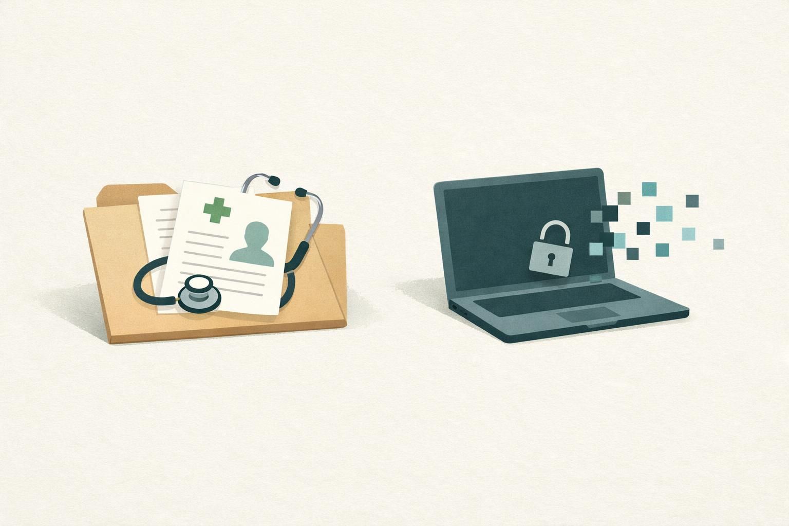 AI-generated conceptual illustration: FBI breach exposed personnel medical records