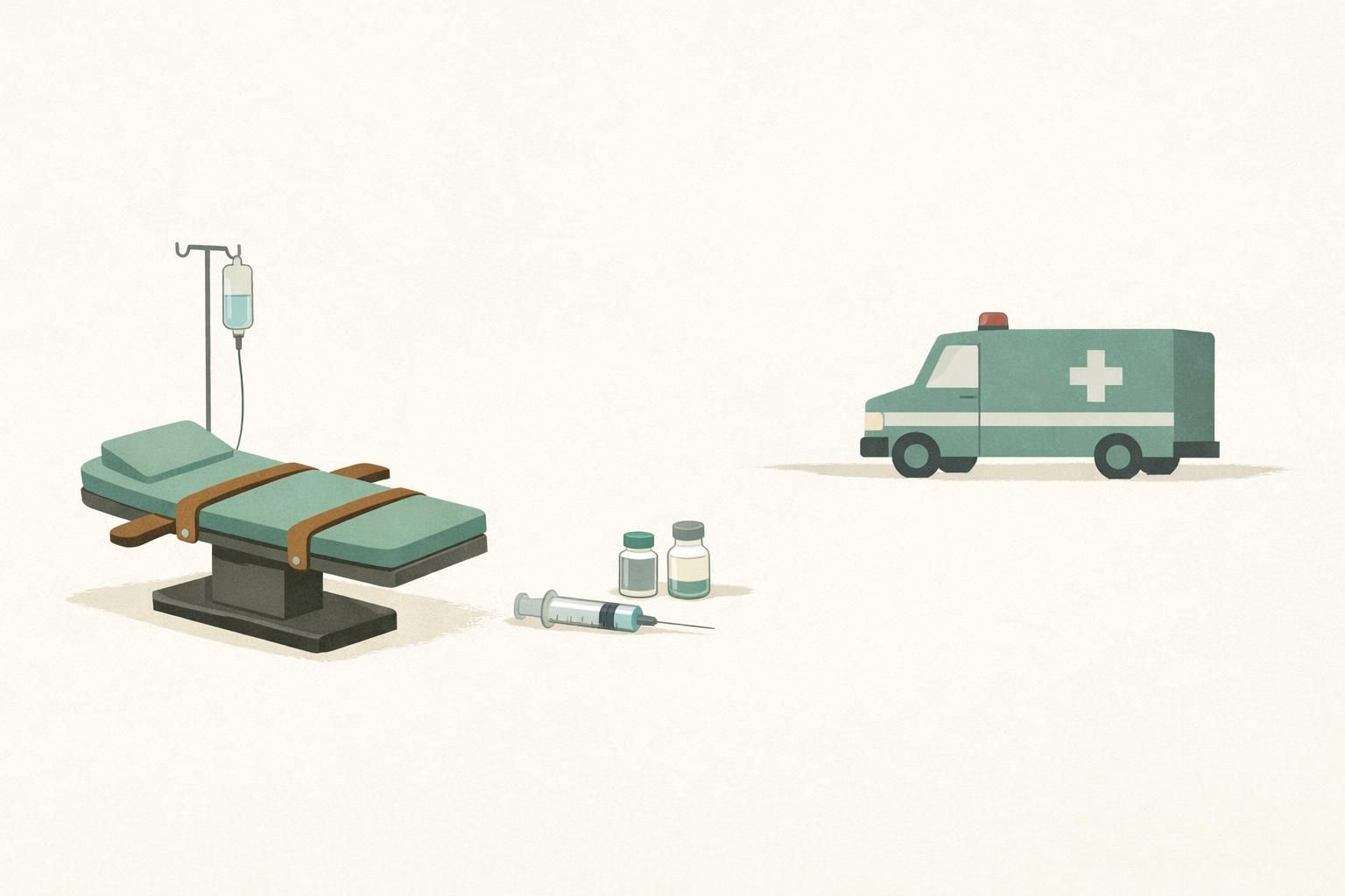 AI-generated conceptual illustration: Tennessee halts executions after injection fails