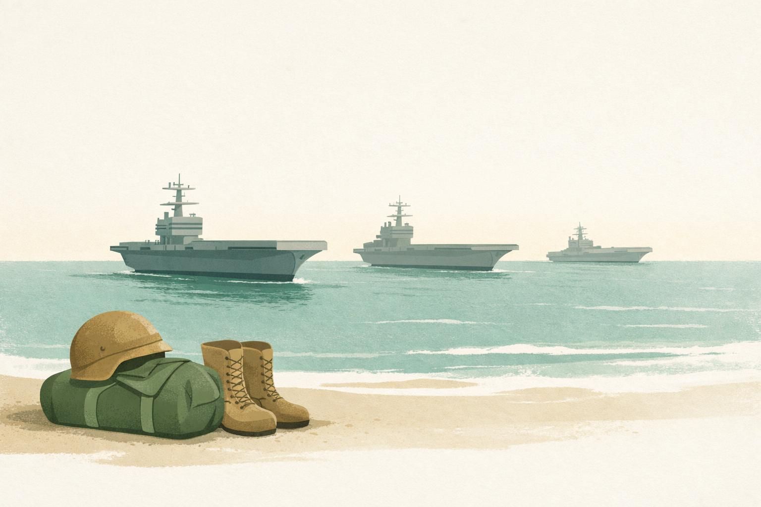 AI-generated conceptual illustration: U.S. sends third carrier toward Middle East