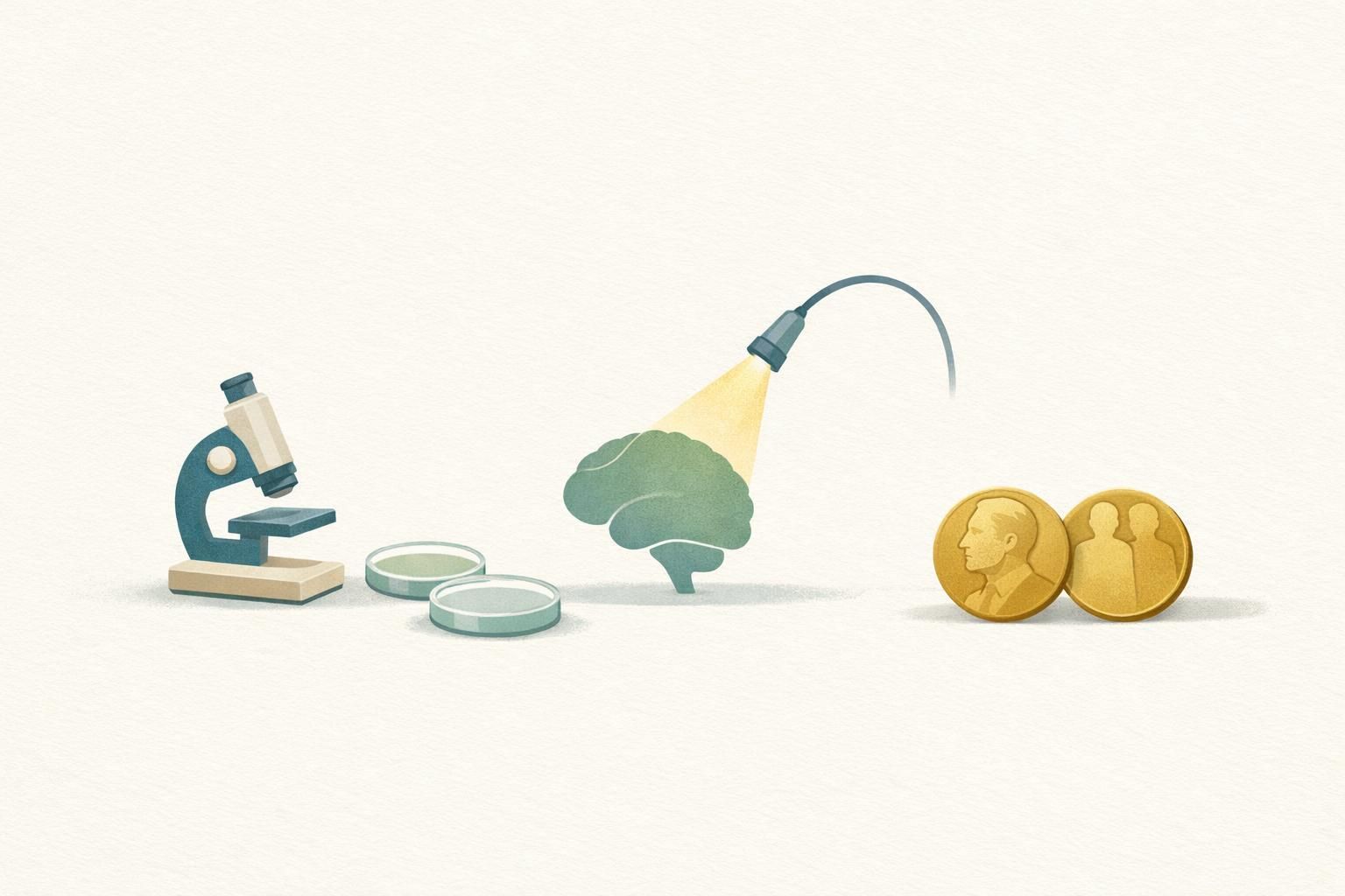 AI-generated conceptual illustration: Optogenetics pioneers win Nobel medicine prize