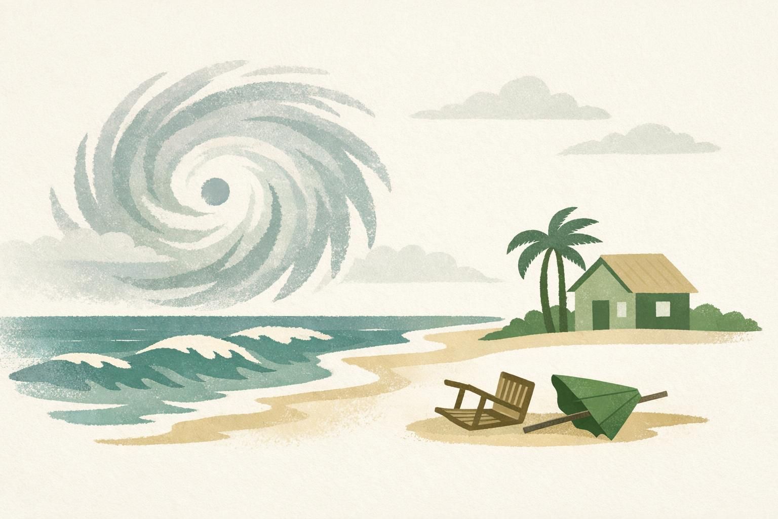 AI-generated conceptual illustration: Simon nears Mexico with 155 mph winds