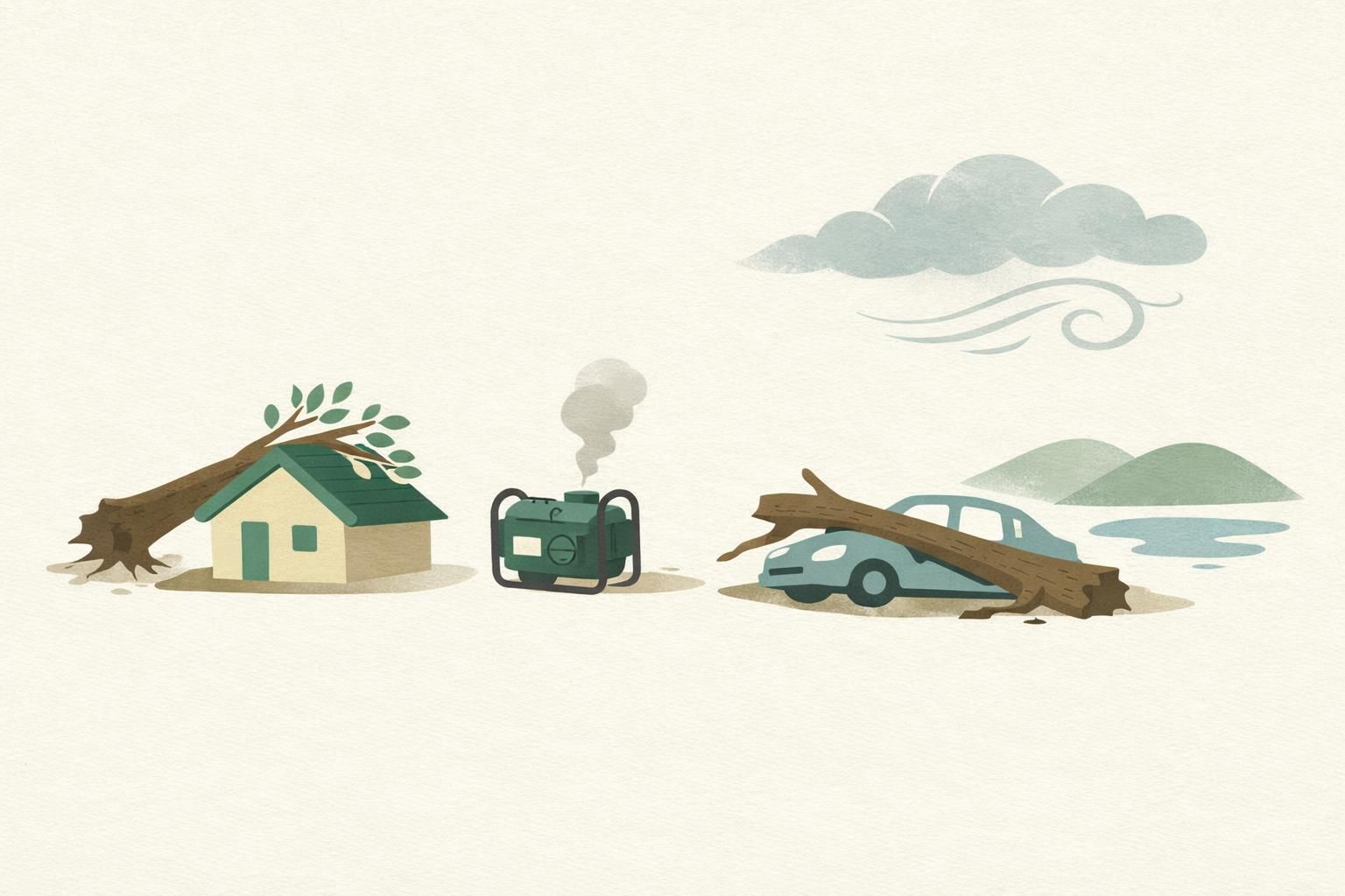 AI-generated conceptual illustration: Hurricane Isaias linked to four deaths