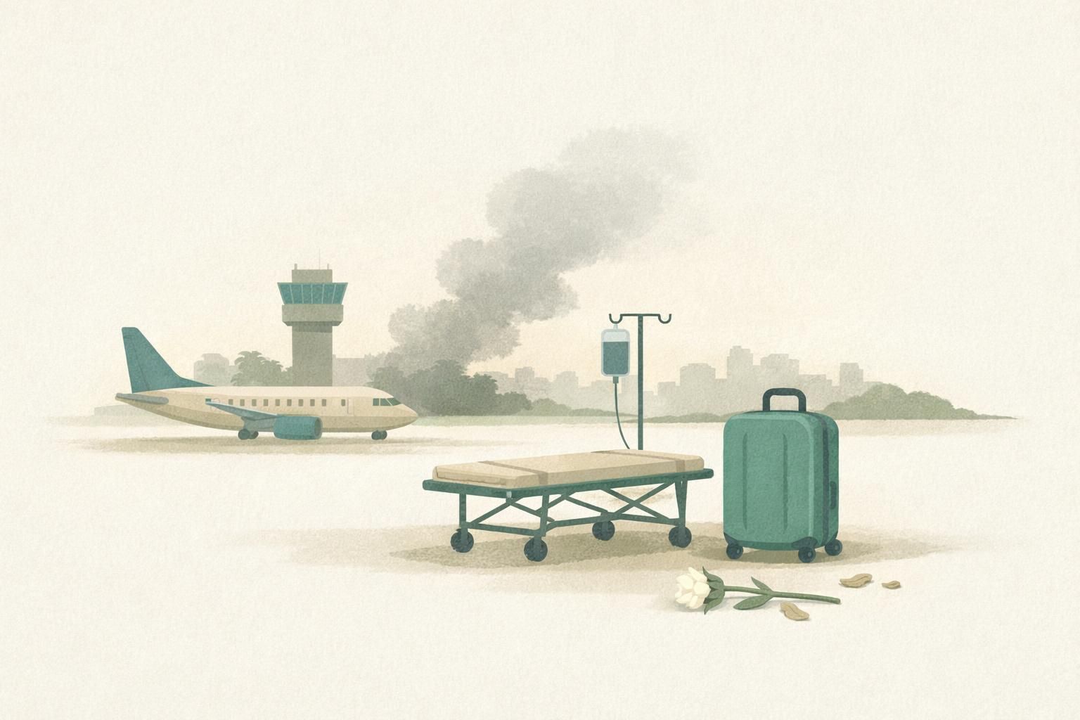 AI-generated conceptual illustration: Riyadh airport attack kills 12, injures 309