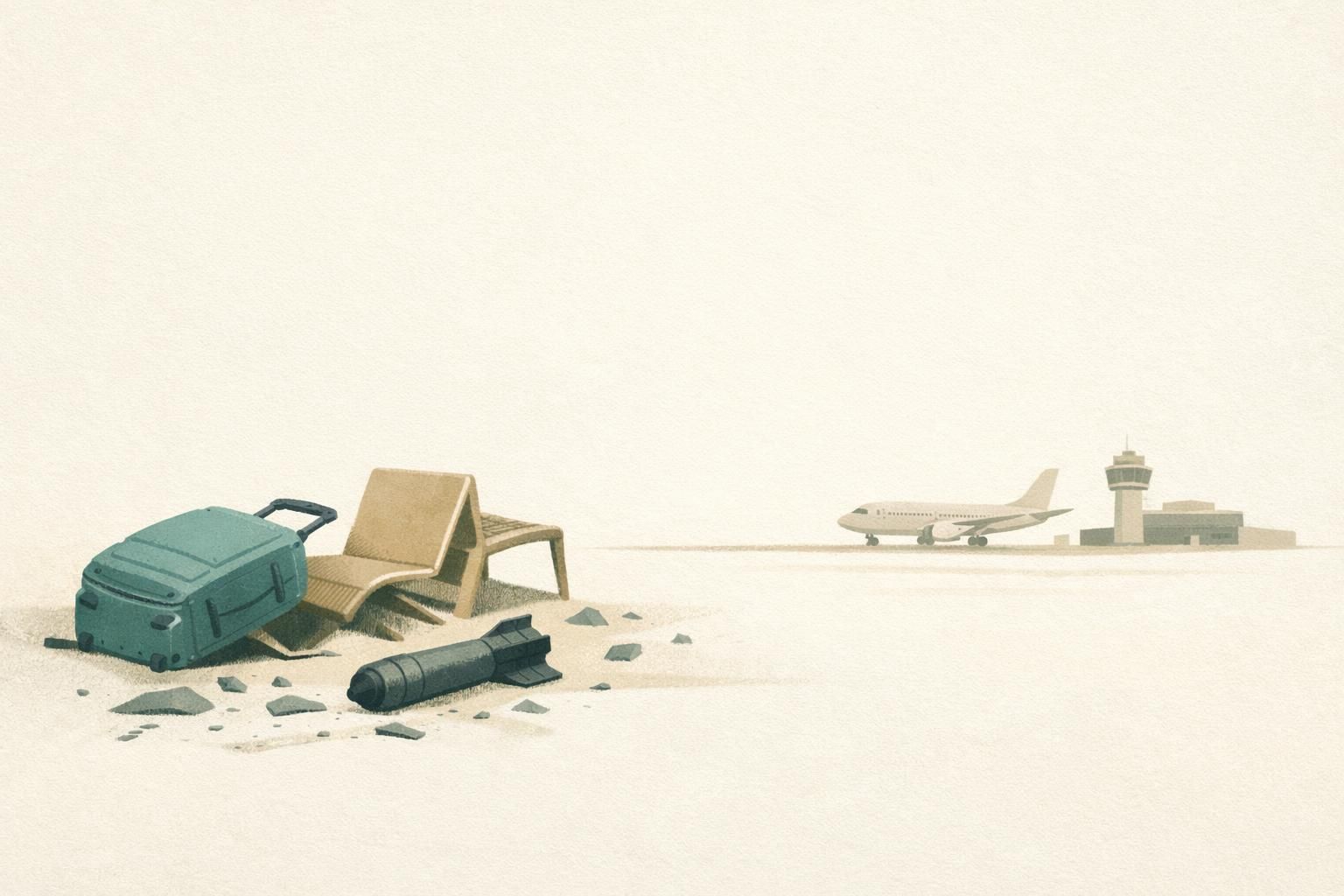 AI-generated conceptual illustration: Riyadh airport strike kills one, injures 11