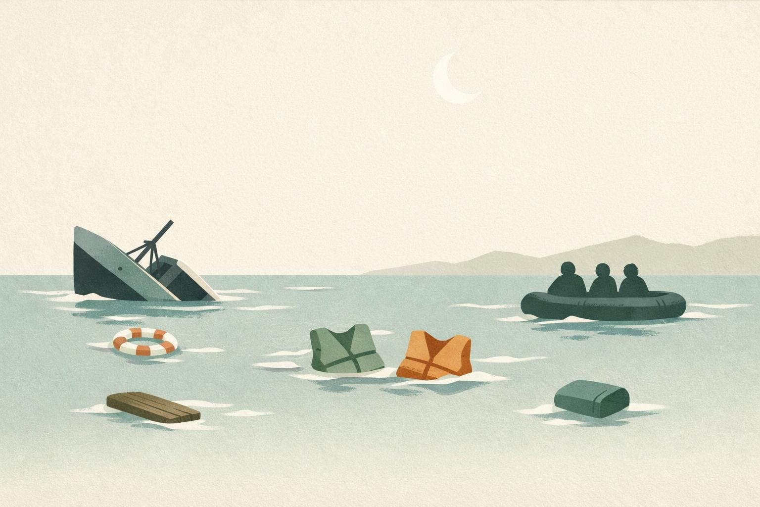AI-generated conceptual illustration: Djibouti shipwreck leaves 139 migrants dead