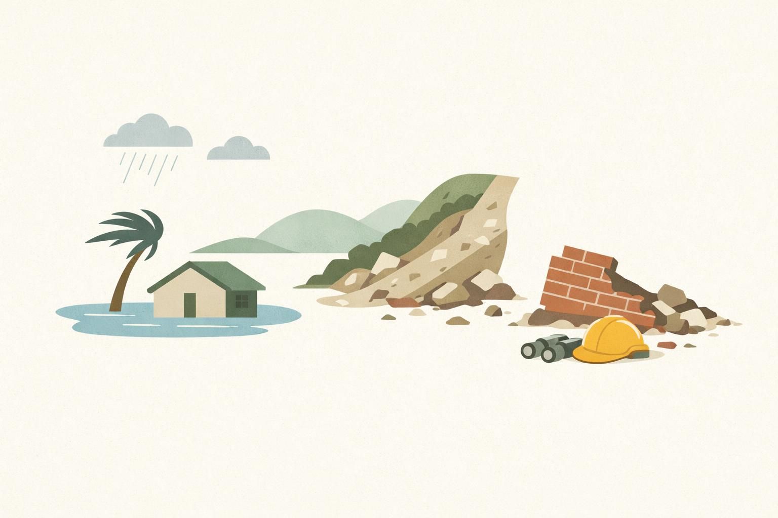 AI-generated conceptual illustration: Pacific storms kill five in Mexico