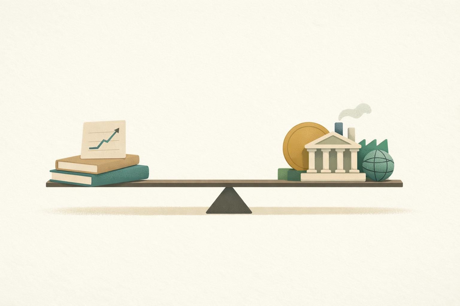 AI-generated conceptual illustration: Hall and Woodford win economics Nobel
