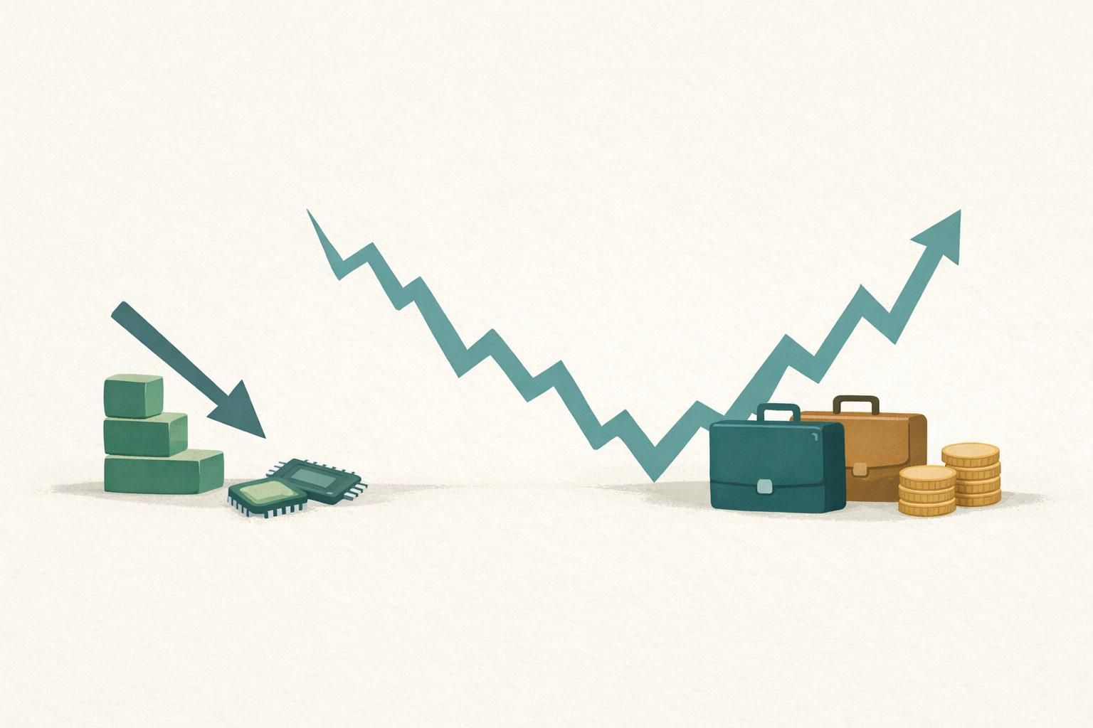 AI-generated conceptual illustration: Asian stocks plunge in AI-share sell-off