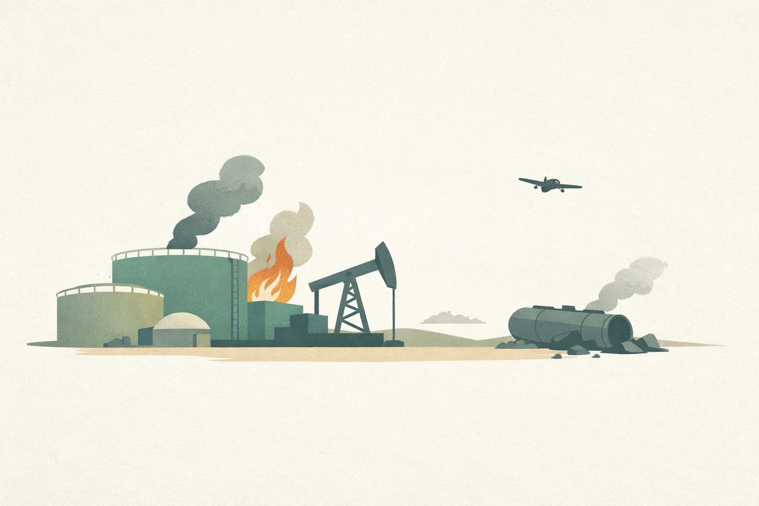 AI-generated conceptual illustration: Drone attacks hit St. Petersburg oil sites