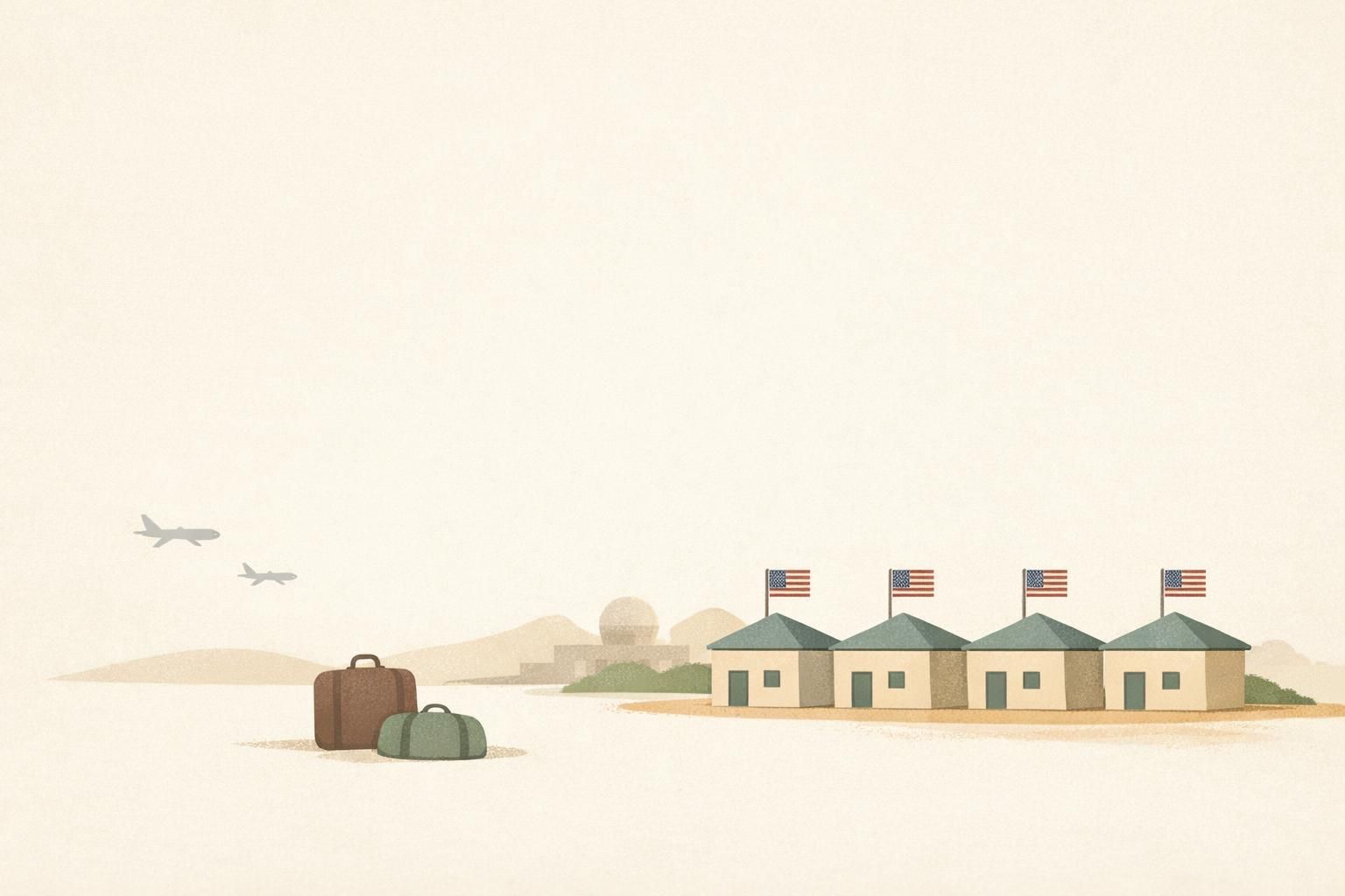 AI-generated conceptual illustration: U.S. cuts staffing at four Mideast embassies