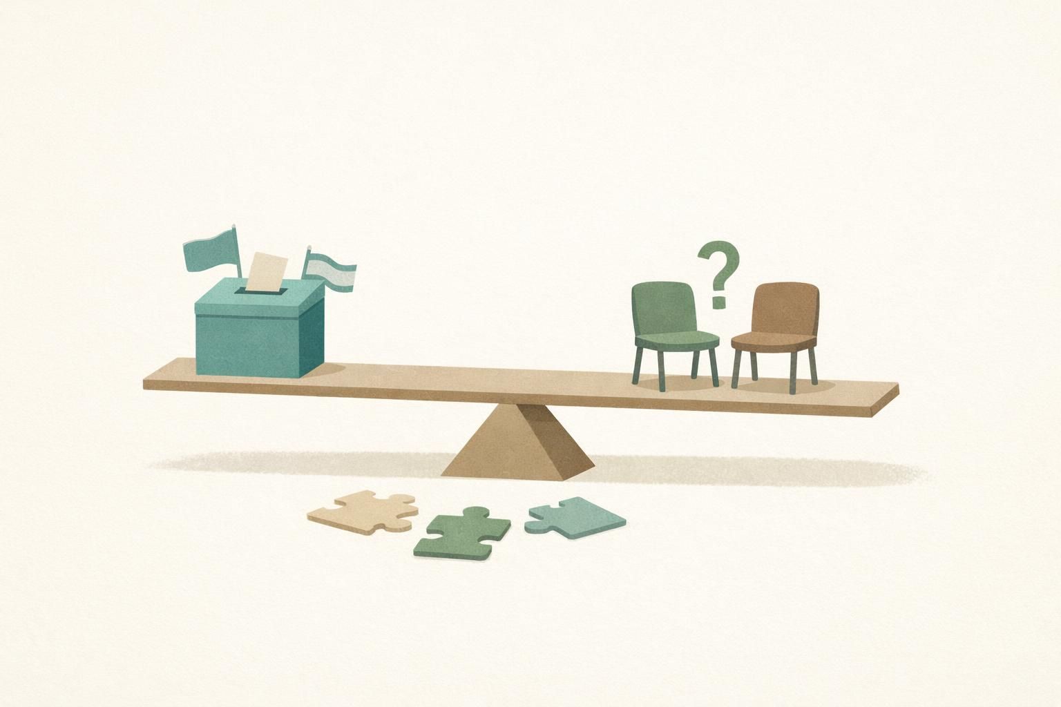 AI-generated conceptual illustration: Israeli exit polls show no majority