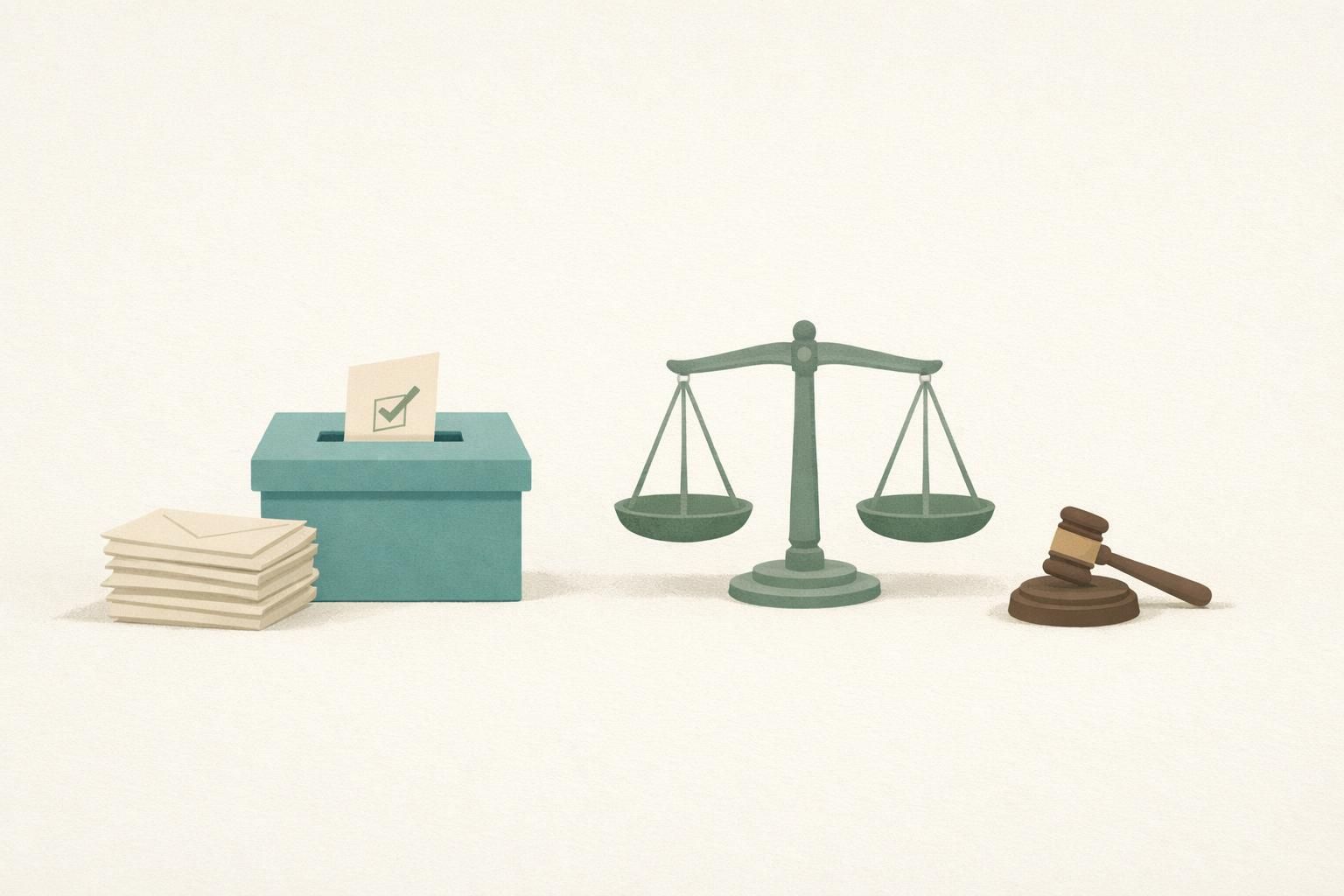 AI-generated conceptual illustration: Judge lets California process up to 20,000 ballots