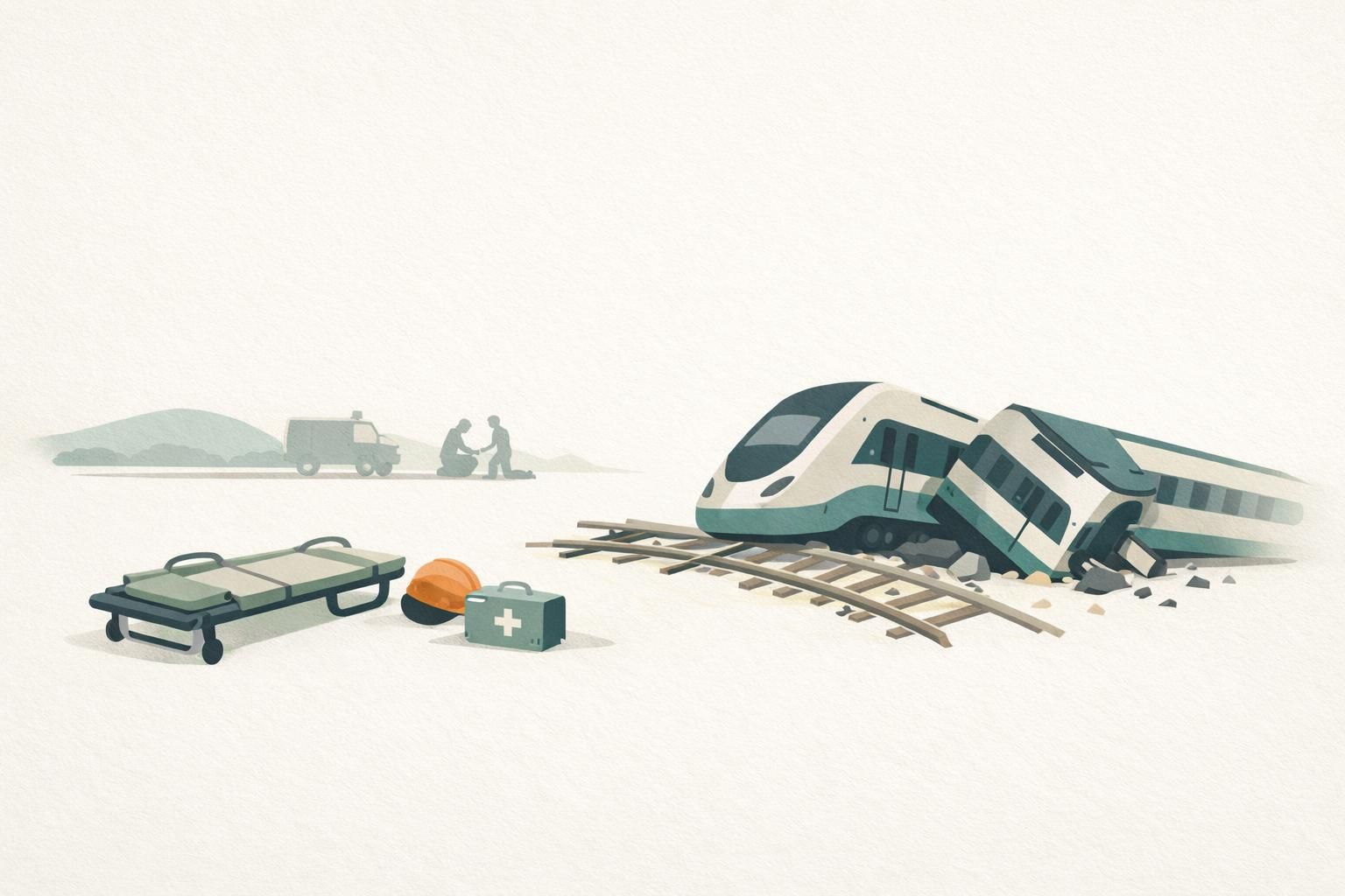 AI-generated conceptual illustration: Spain train collision kills at least 68
